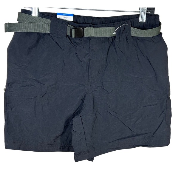 Columbia Women's Belted Outdoor Hiking Shorts Black Nylon Blend Medium New - Picture 1 of 12